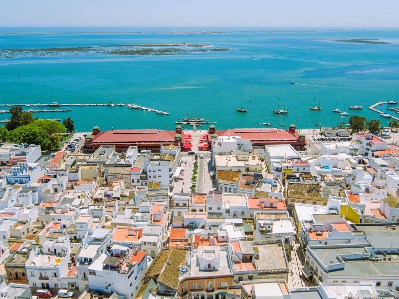 Aerial view of Olhão